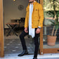 Catania Yellow Slim Fit Coat