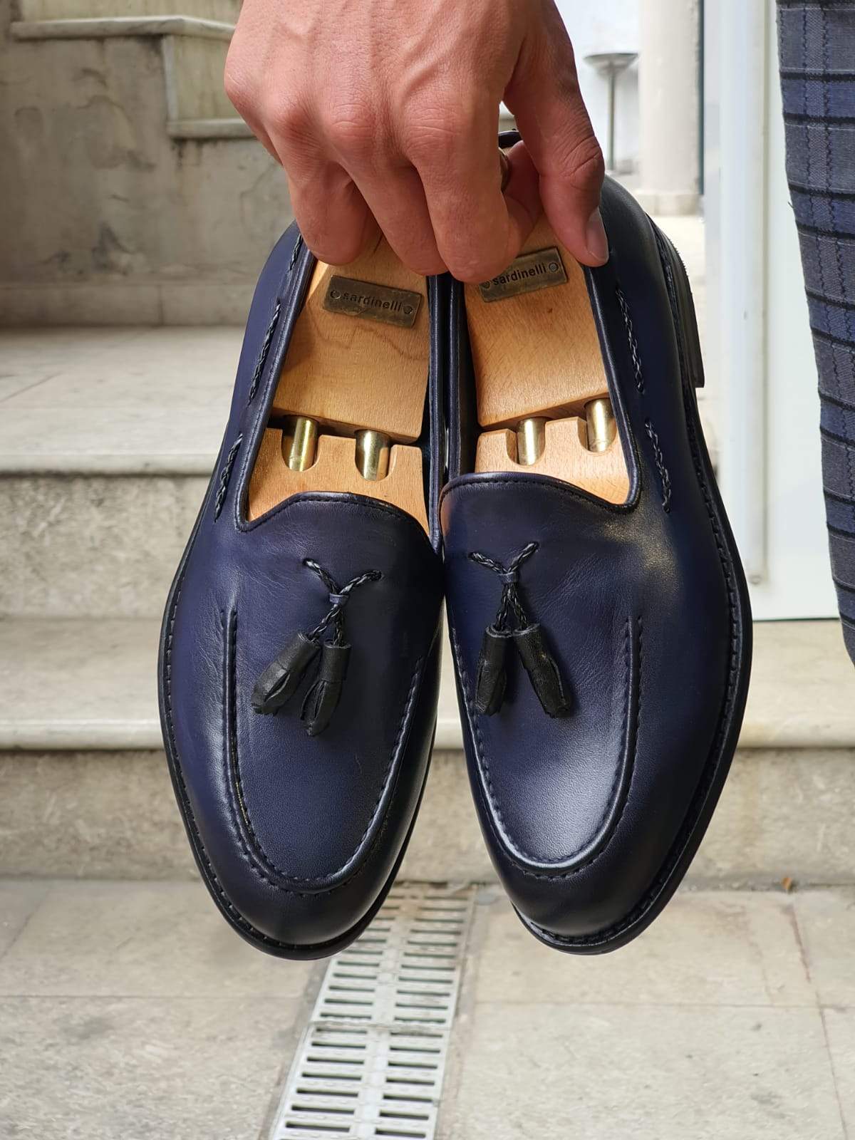 Bern Navy Blue Sardinelli Loafers