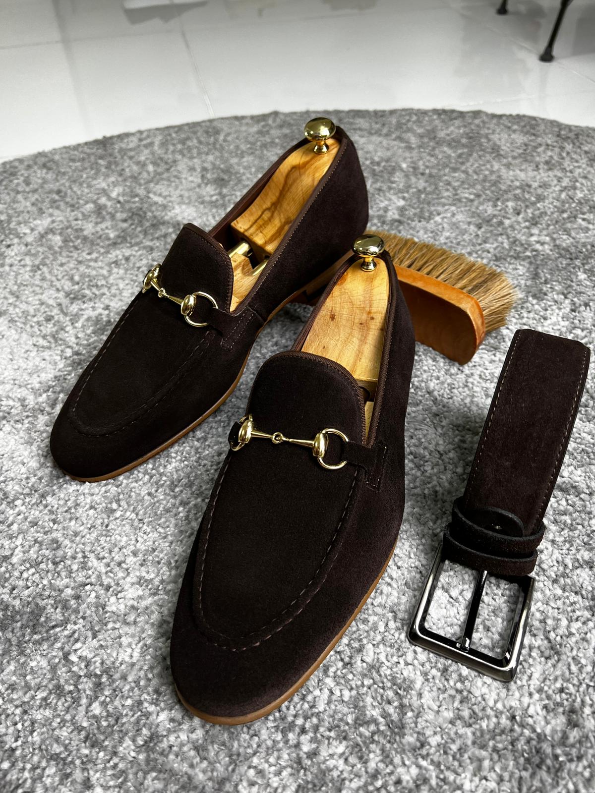 Rava Suede Brown Loafers