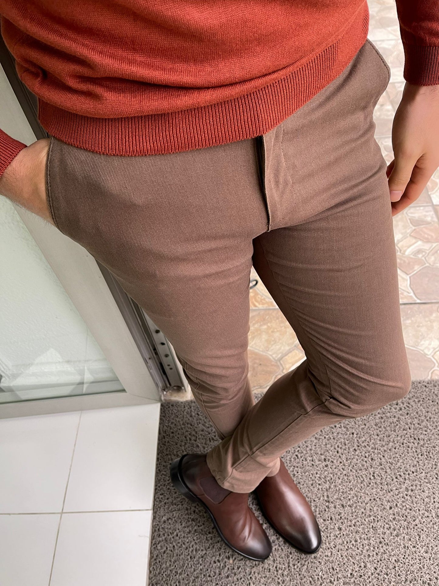 Madison Light Brown Slim Fit Pants