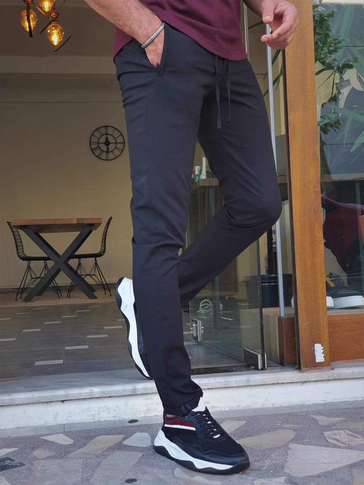 Pienza Black Slim Fit Pants