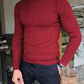 Geneva Claret Red Striped Turtleneck Knitwear