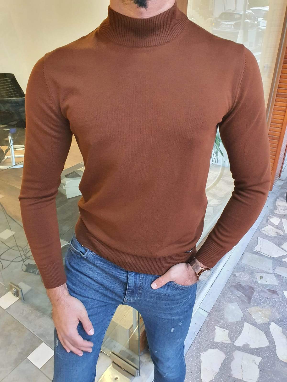 Aachen Brick Slim Fit Sweater