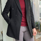 Denver Black Double Breasted Slim Fit Coat