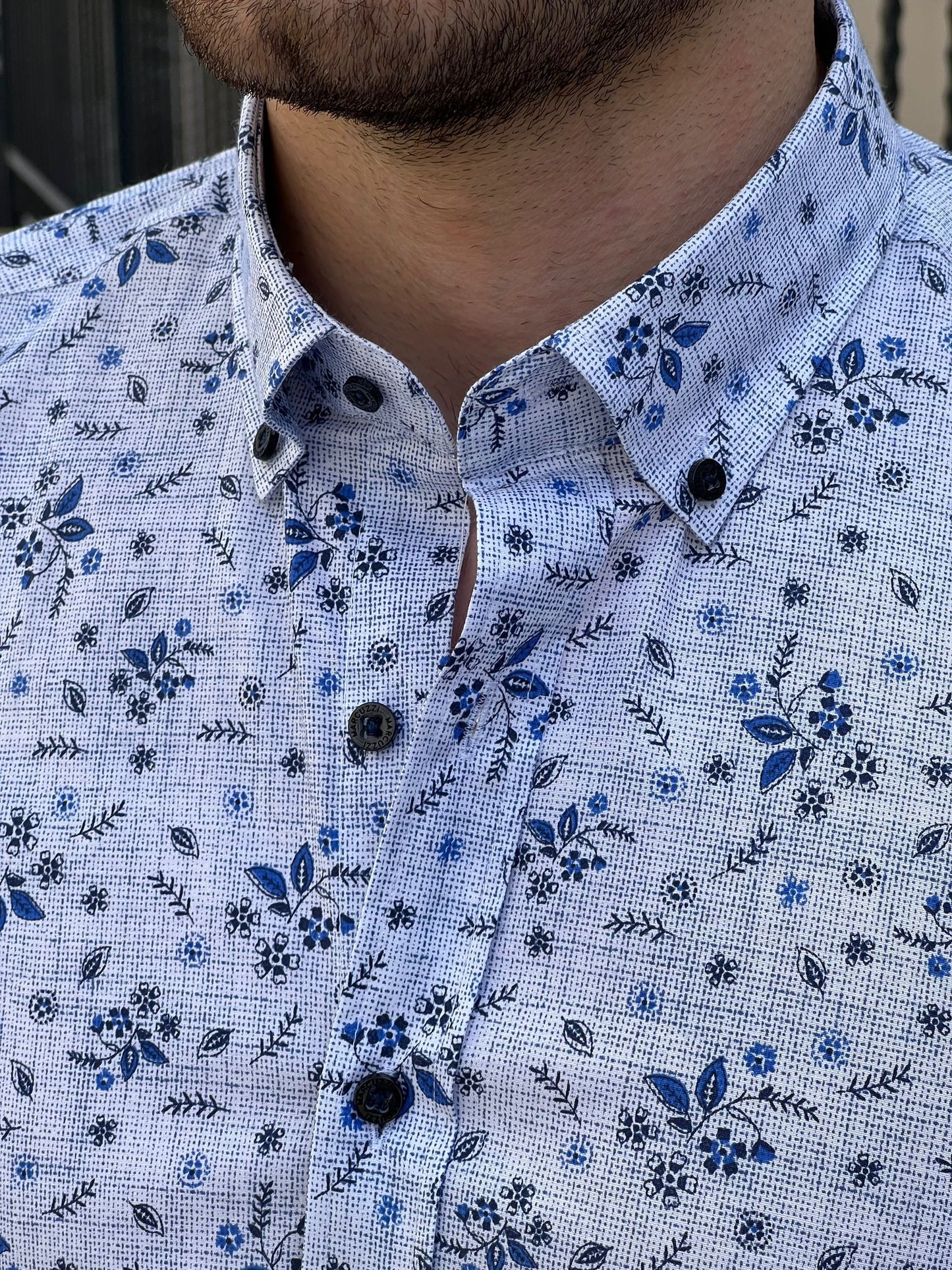 Sean Blue Patterned Shirt