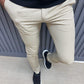 Marlen Beige Checkered Slim Fit Pants