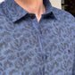 Darwin Indigo Patterned Slim Fit Shirt