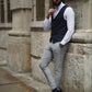 Augusta Dark Blue Slim Fit Buttoned Vest