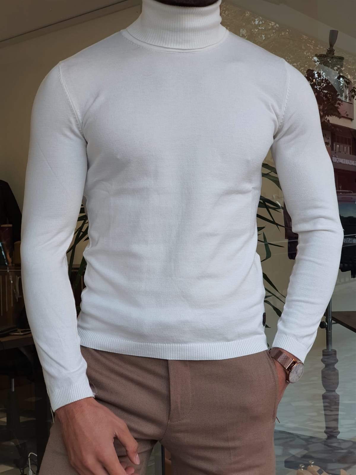 Ascona Ecru Turtleneck Knitwear