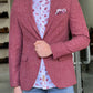Oliver Red Self-Patterned Slim Fit Blazer