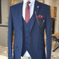 Varese Navy Blue Striped Slim Fit Suit