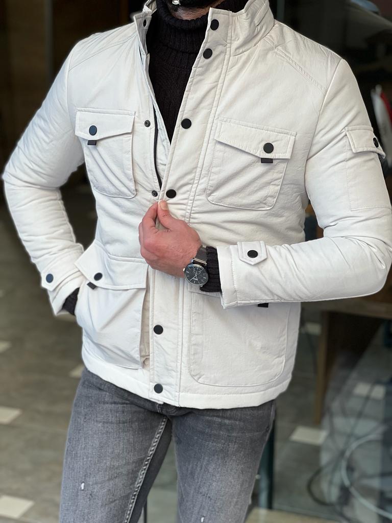 Orlando White Slim Fit Coat