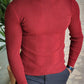 Geneva Claret Red Striped Turtleneck Knitwear