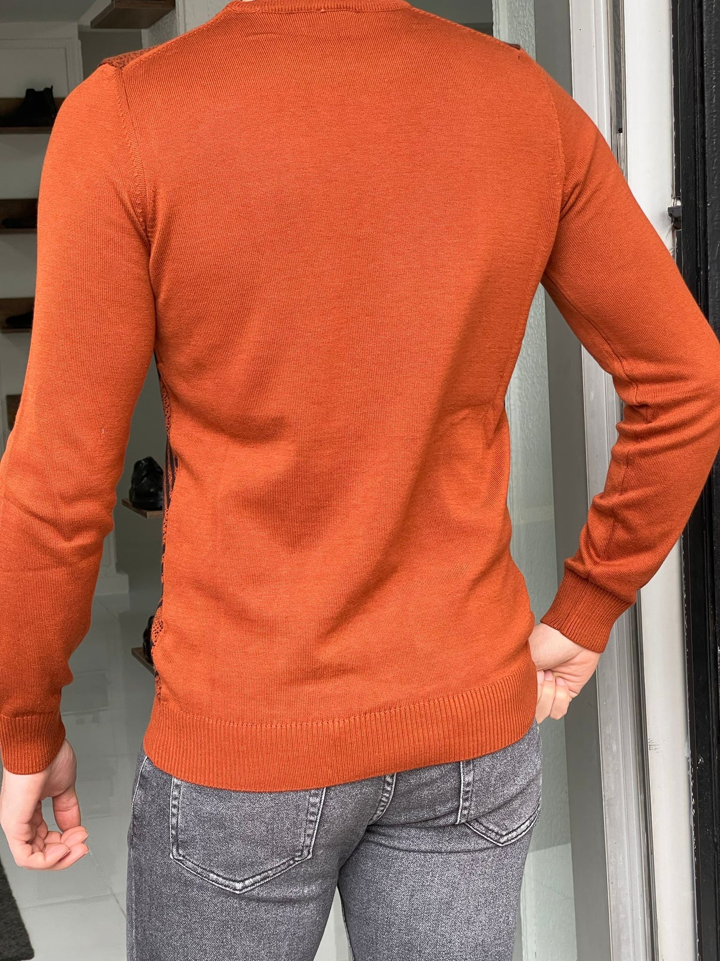 Tucson Tile Patterned Slim Fit Sweater