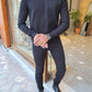 Aachen Black Slim Fit Sweater