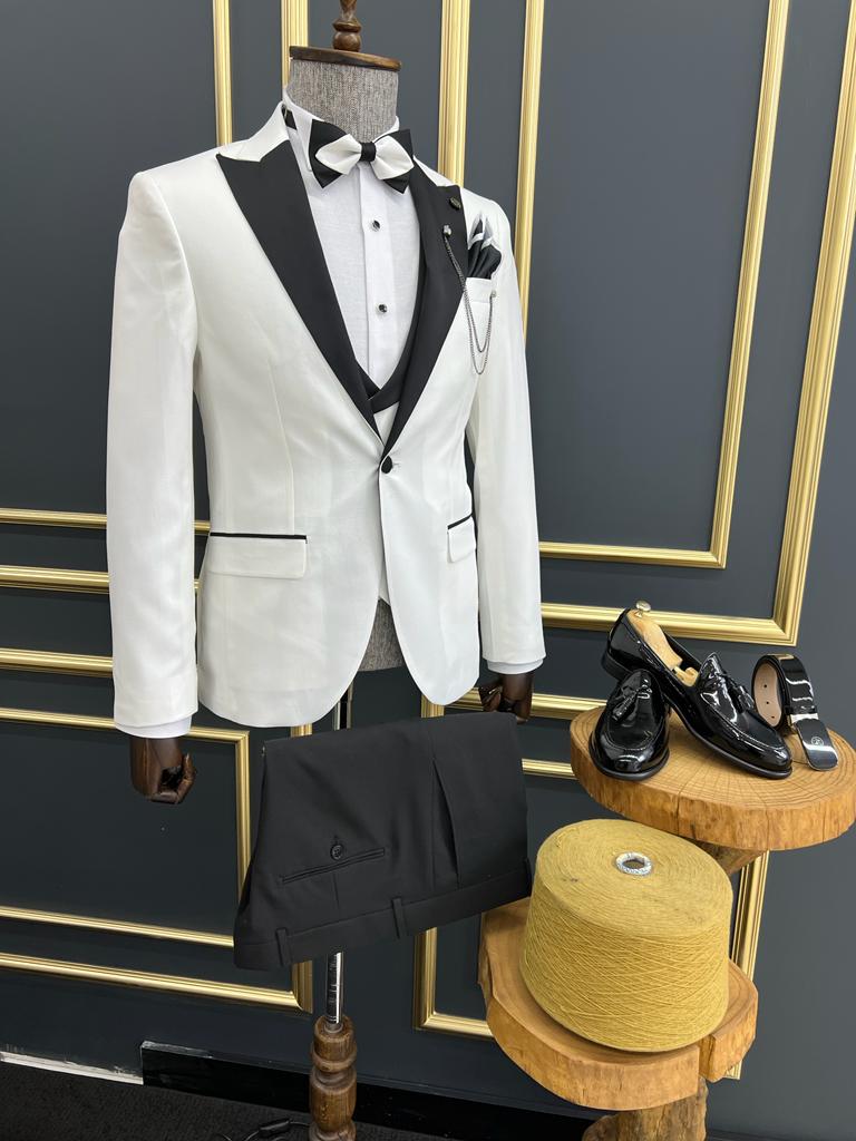 Leon White Tuxedo Suit