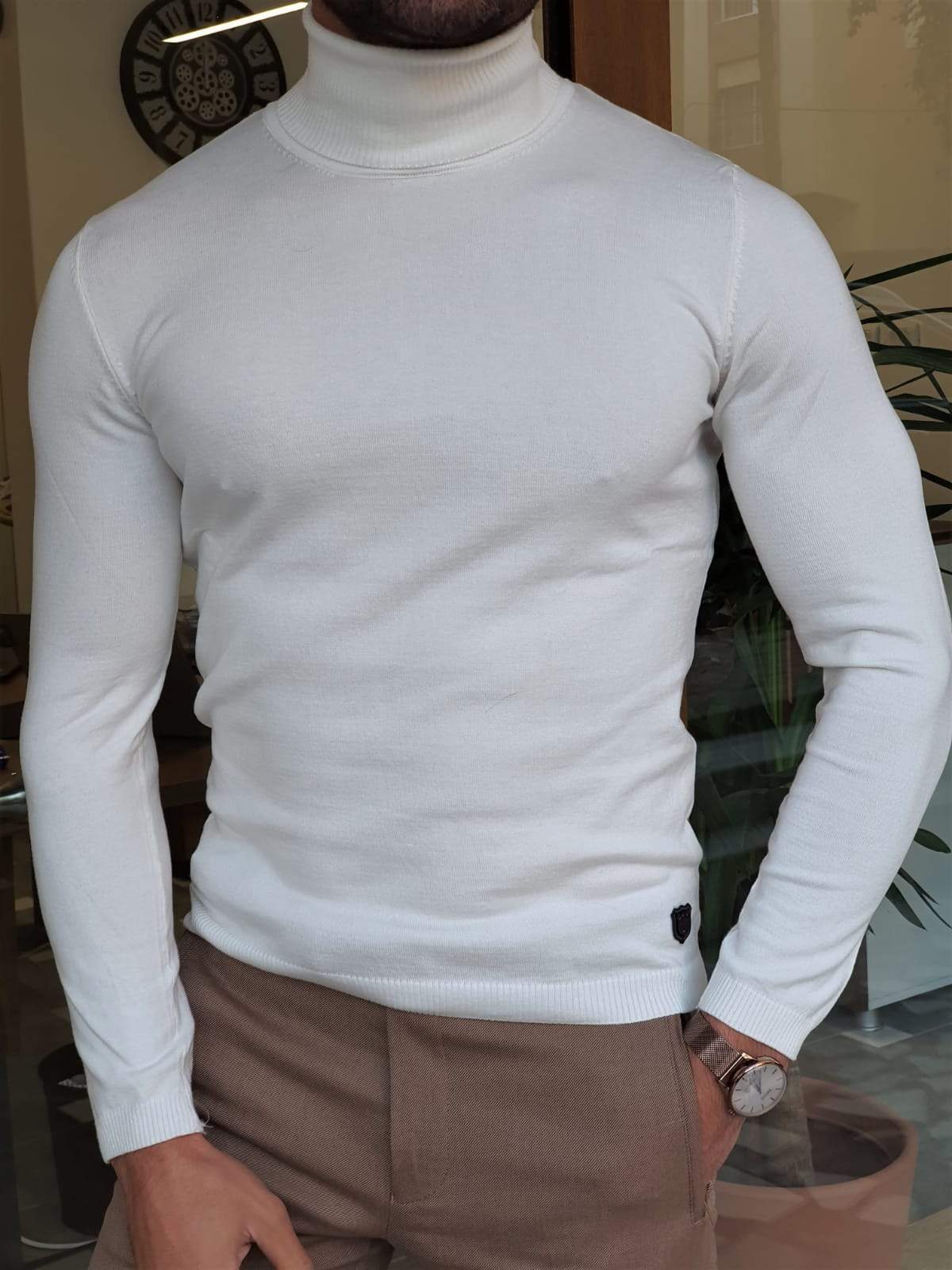 Ascona Ecru Turtleneck Knitwear