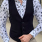 Tristan Navy Blue Slim Fit Vest