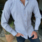 Bologna Blue Striped Slim Fit Shirt