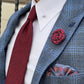 Messina Navy Blue Plaid Slim Fit Blazer