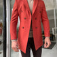 Denver Tile Double Breasted Slim Fit Coat