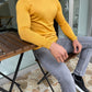 Dayton Mustard Slim Fit Half Turtleneck Sweater