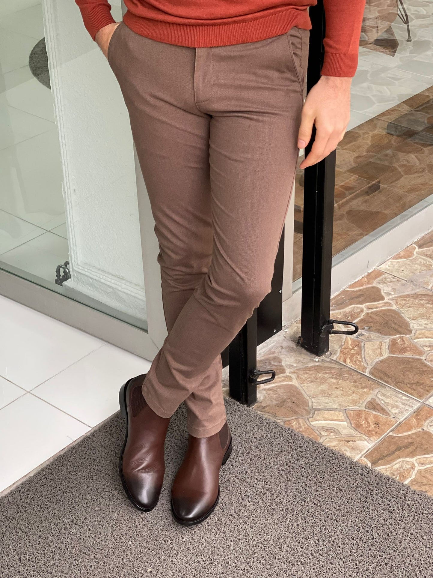 Madison Light Brown Slim Fit Pants