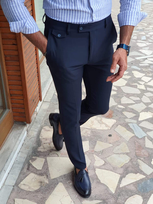 Palermo Navy Blue Super Slim Fit Pants