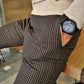 Ascona Brown Plaid Slim Fit Pants