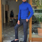Geneva Sax Striped Turtleneck Knitwear