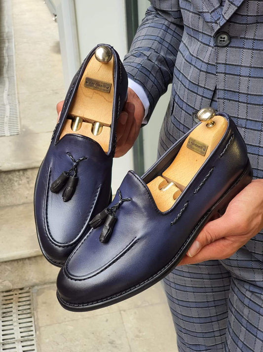 Bern Navy Blue Sardinelli Loafers