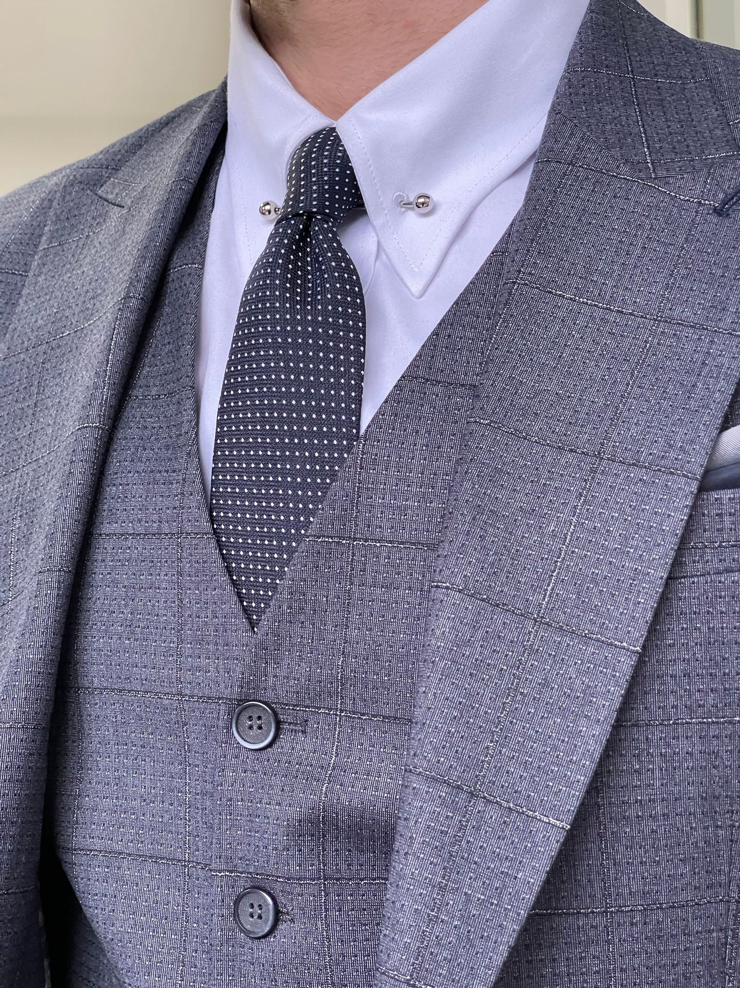 Carrara Anthracite Plaid Slim Fit Suit