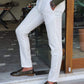 Geneva White Slim Fit Pants