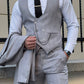 Luton Gray Self-Patterned Slim Fit Suit