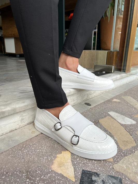 Toluca White Leather Shoes