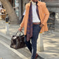 Modena Beige Slim Fit Coat