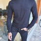 Aachen Black Slim Fit Sweater