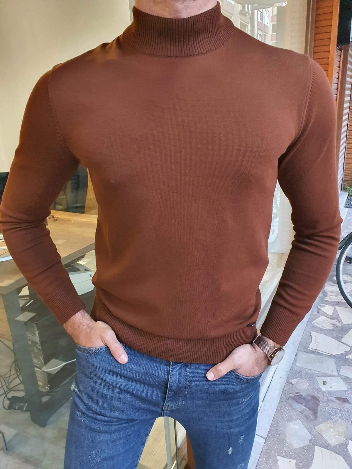 Aachen Brick Slim Fit Sweater