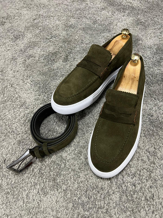 Thomas Suede Khaki Loafers