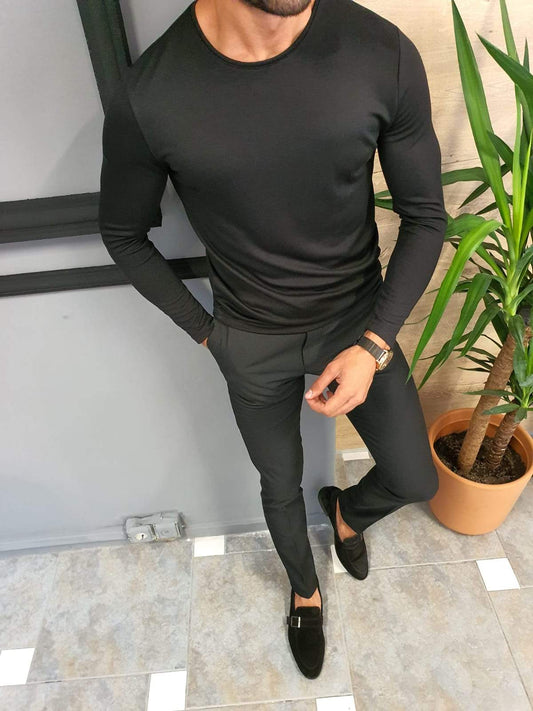 Napoca Black Slim Fit Sweater