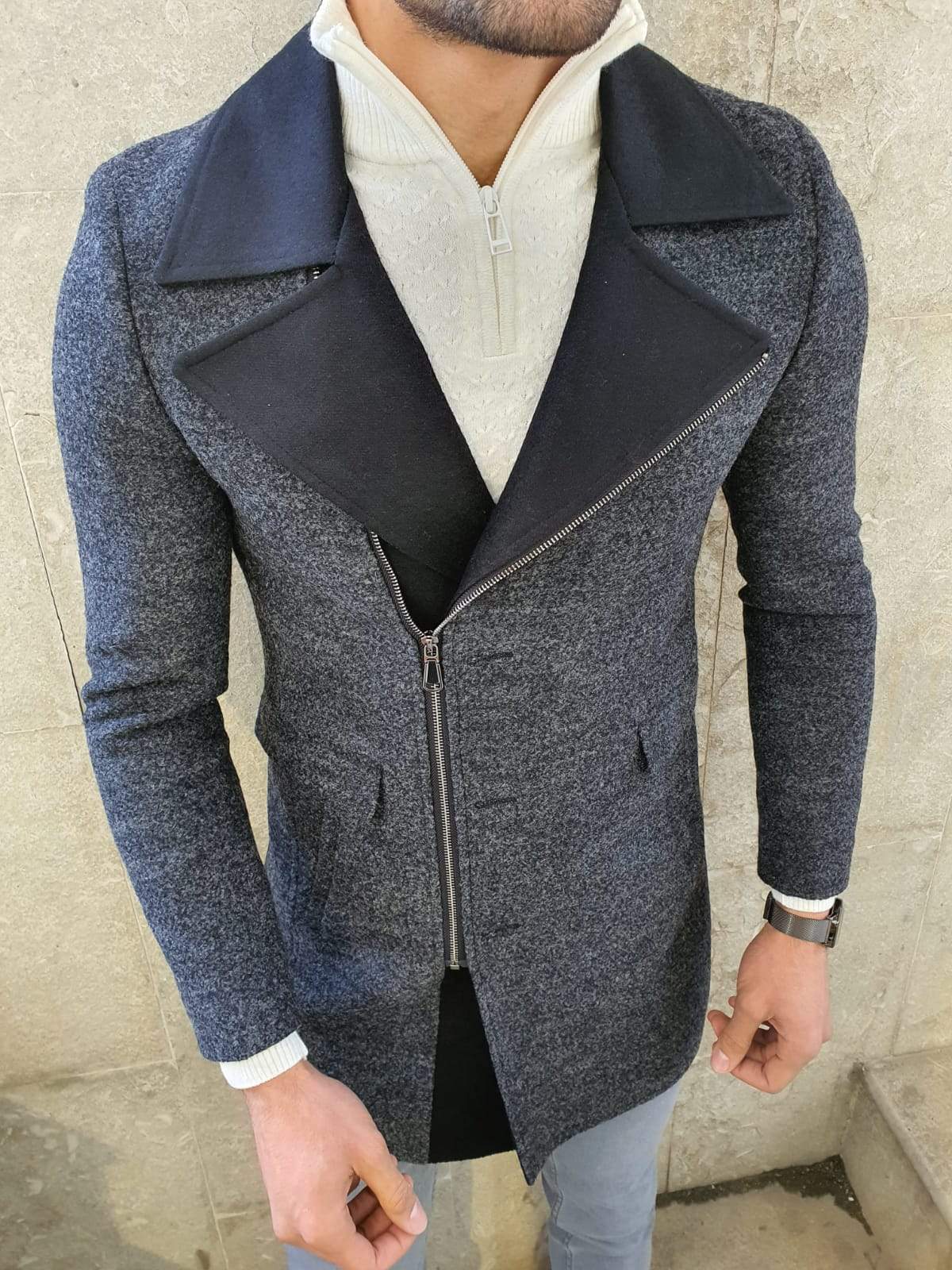 Spello Anthracite Wool Coat