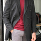 Denver Black Double Breasted Slim Fit Coat