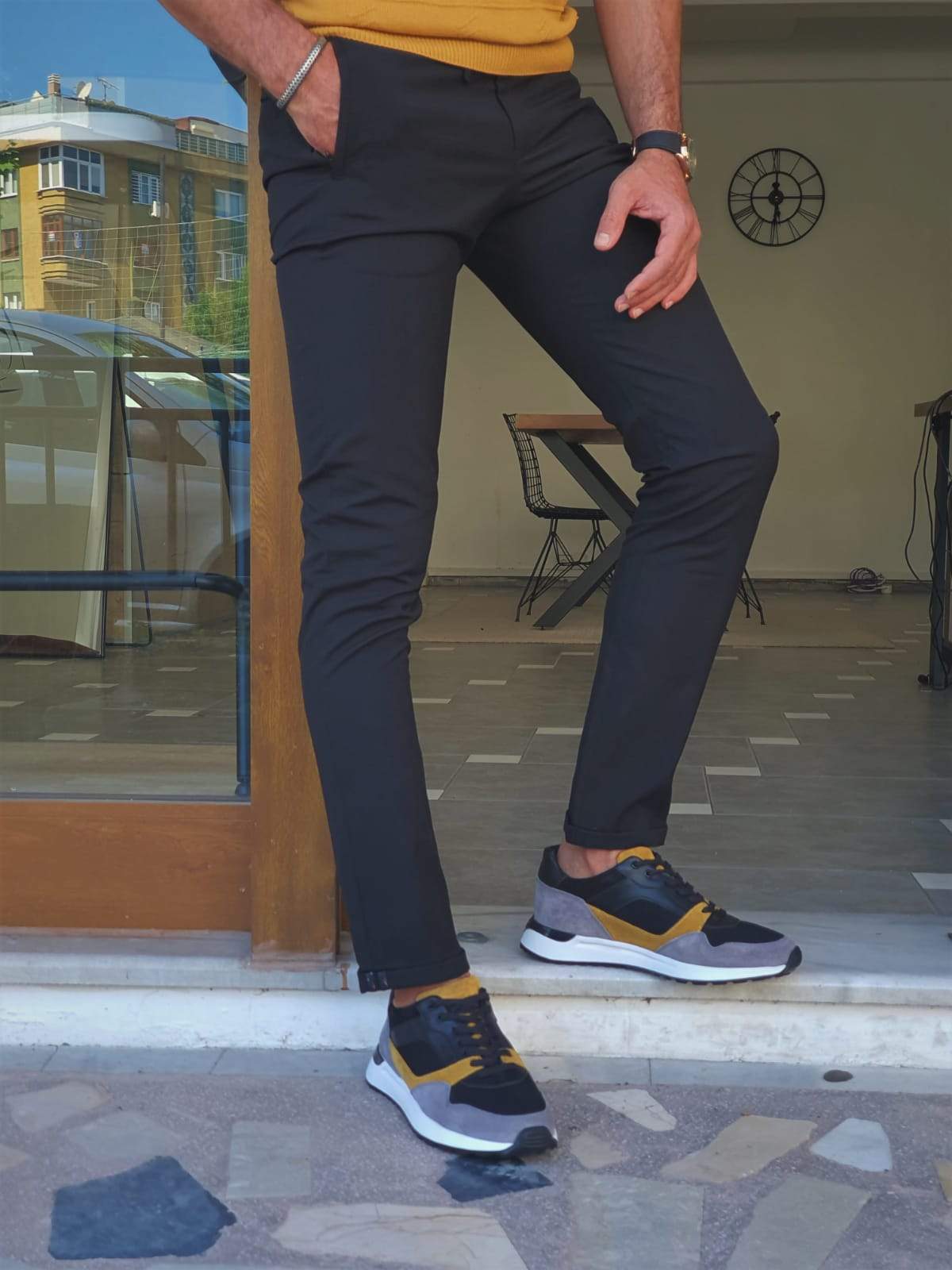 Pienza Black Slim Fit Pants