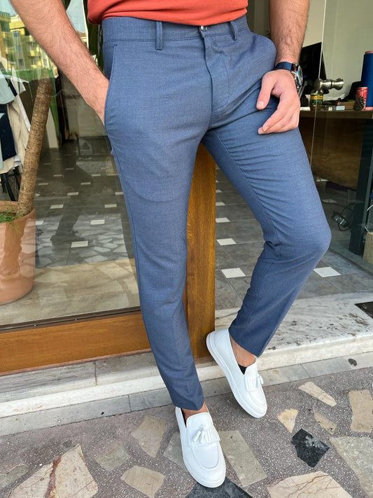 Perina Blue Slim Fit Trousers