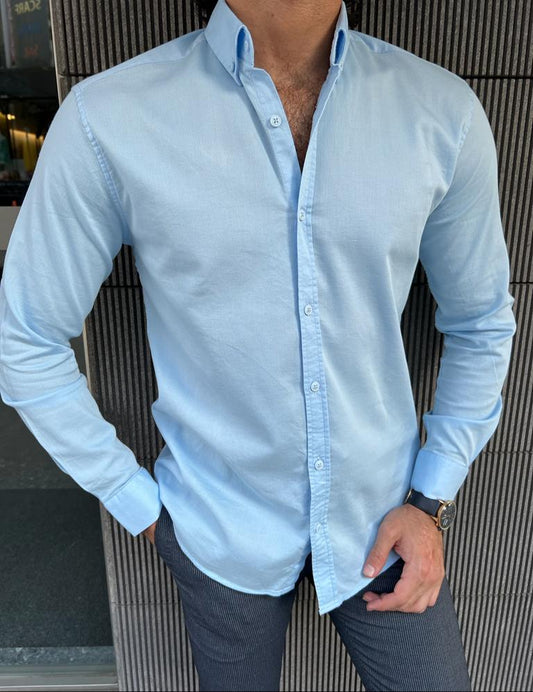 Erik Blue Slim Fit Shirt