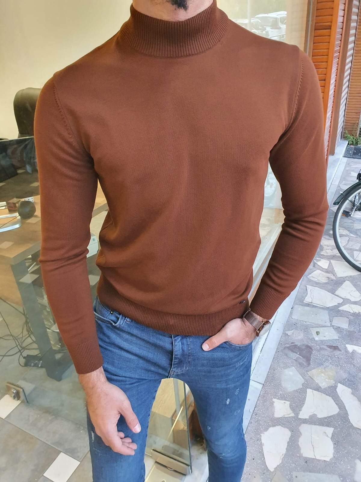 Aachen Brick Slim Fit Sweater