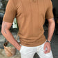 Alvaro Camel Striped Slim Fit T-Shirt