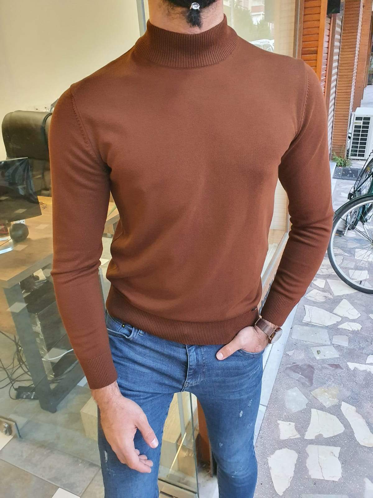 Aachen Brick Slim Fit Sweater