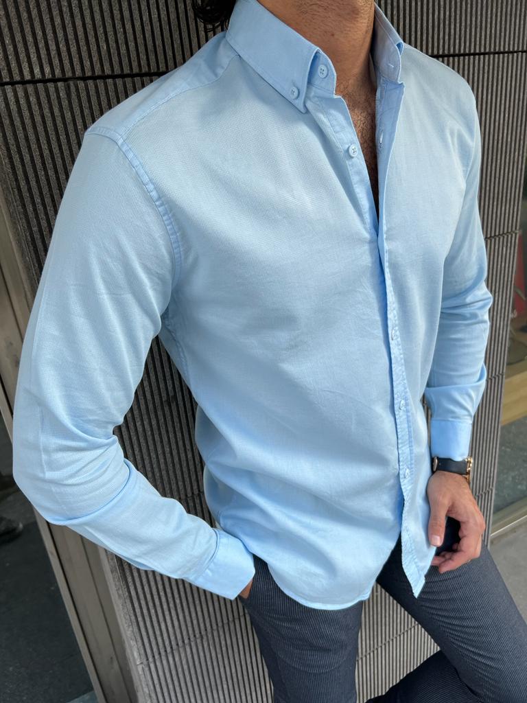 Erik Blue Slim Fit Shirt