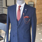 Varese Navy Blue Striped Slim Fit Suit
